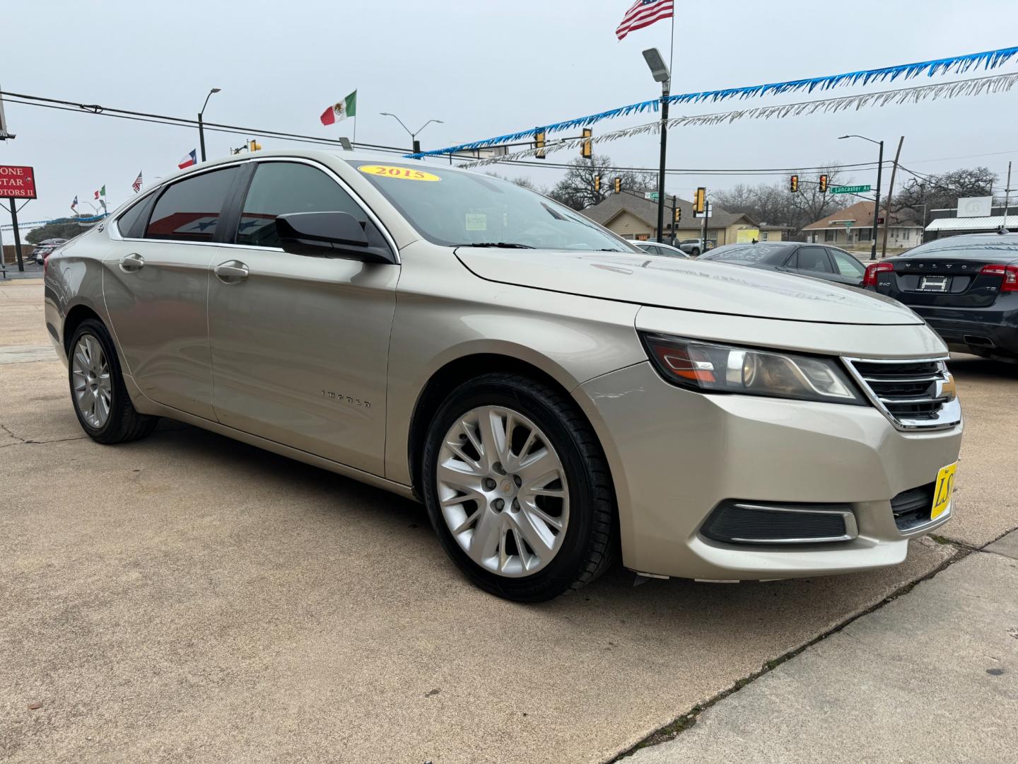 2015 GOLD /Gray CHEVROLET IMPALA LS Fleet 4dr Sedan (2G11X5SL7F9) with an 2.5L I4 engine, Automatic 6-Speed transmission, located at 5900 E. Lancaster Ave., Fort Worth, TX, 76112, (817) 457-5456, 0.000000, 0.000000 - This is a 2015 Chevrolet Impala LS Fleet 4dr Sedan that is in excellent condition. There are no dents or scratches. The interior is clean with no rips or tears or stains. All power windows, door locks and seats. Ice cold AC for those hot Texas summer days. It is equipped with a CD player, AM/FM radi - Photo#2